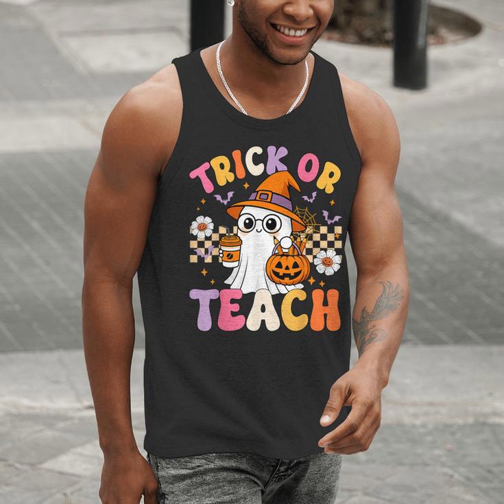 Trick Or Teach Cute Ghost Coffee Pumpkins Halloween Teacher Men Tank Top, funny gift Trick Or Teach Cute Ghost Coffee Pumpkins Halloween Teacher Men Tank Top, funny gift