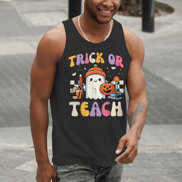Trick Or Teach Ghost Teacher School Halloween Men Women Men Tank Top, funny gift Trick Or Teach Ghost Teacher School Halloween Men Women Men Tank Top, funny gift