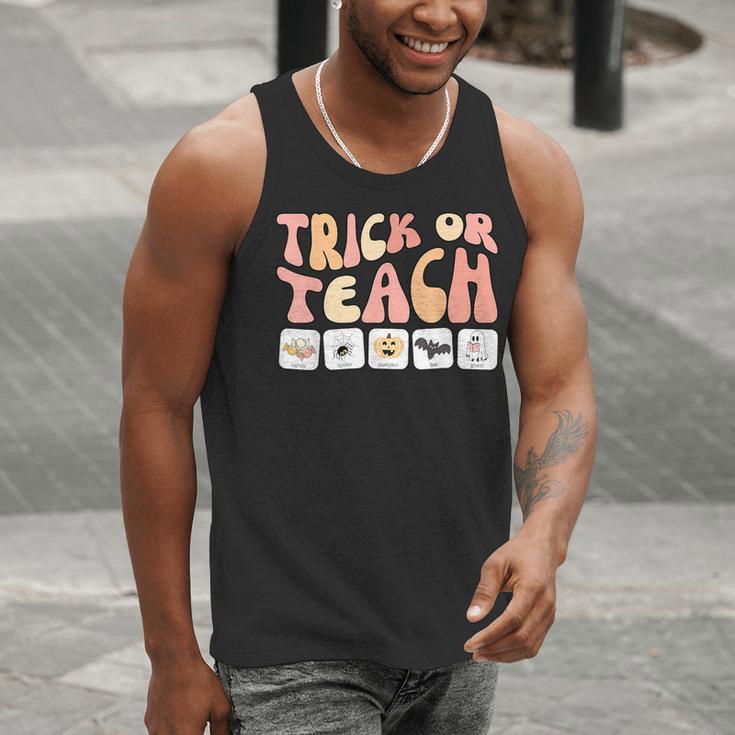 Trick Or Teach With Symbols Special Education Teacher Spooky Men Tank Top, funny gift