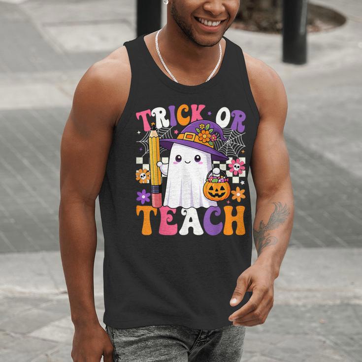 Trick Or Teach Teacher Pencil Ghost Halloween Teacher Men Tank Top, funny gift Trick Or Teach Teacher Pencil Ghost Halloween Teacher Men Tank Top, funny gift