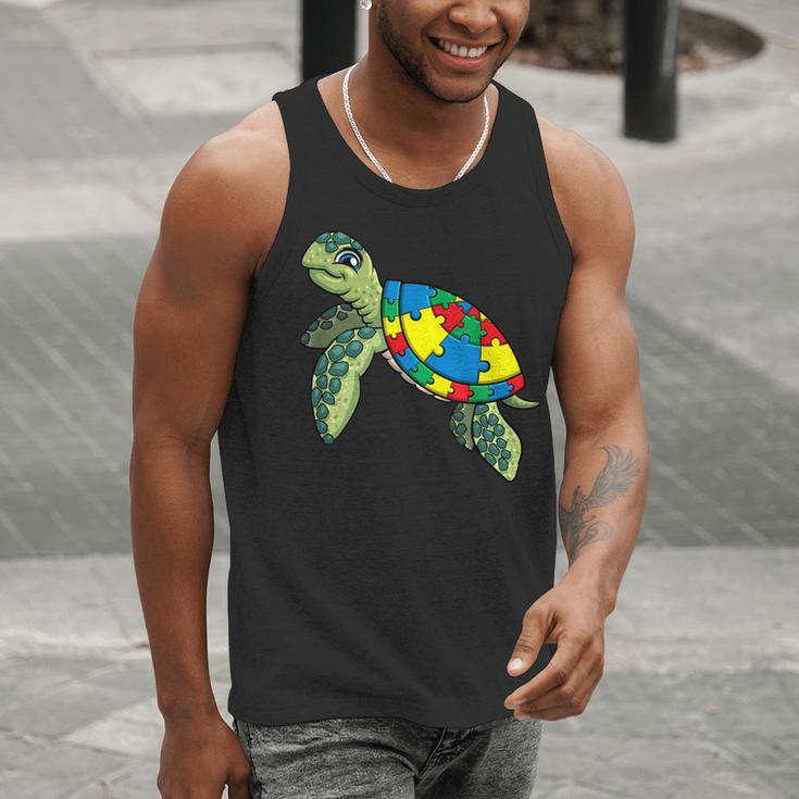Turtle Puzzle Pieces For Autism Awareness Kids Women Teacher Men Tank Top, funny gift Turtle Puzzle Pieces For Autism Awareness Kids Women Teacher Men Tank Top, funny gift