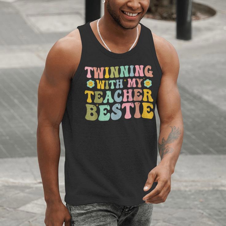 Twinning With My Teacher Bestie Twin Day Matching Teachers For Men Women Girls Kids Men Tank Top, funny gift
