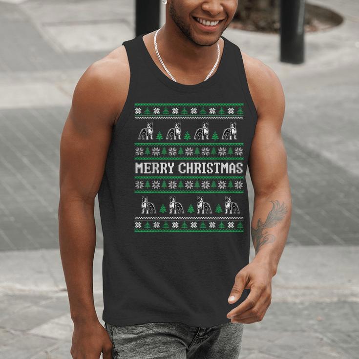 Ugly Sweater Boston Terrier Dog Christmas Dog Lover Xmas Men Women Kids Men Tank Top, Boston Terrier Christmas Tank Tops, funny gift