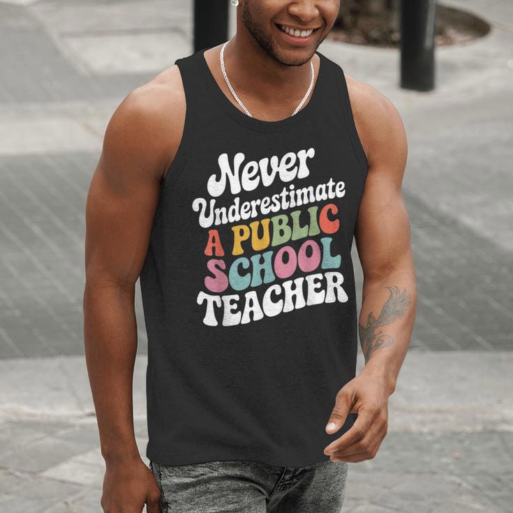 Never Underestimate a Public School Teacher Public Education Men Tank Top, funny gift Never Underestimate a Public School Teacher Public Education Men Tank Top, funny gift