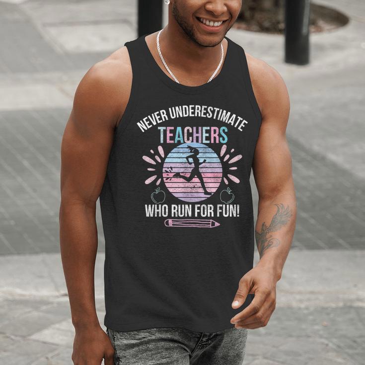 Never Underestimate Teachers Who Runs For Fun Running Teache Men Tank Top, funny gift Never Underestimate Teachers Who Runs For Fun Running Teache Men Tank Top, funny gift