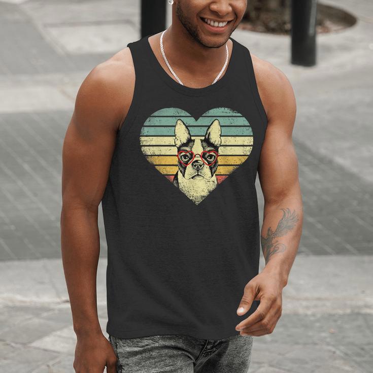 Vintage American Boston Terrier Lovers Valentine's Day Men Tank Top, American Boston Terrier Tank Tops, funny gift