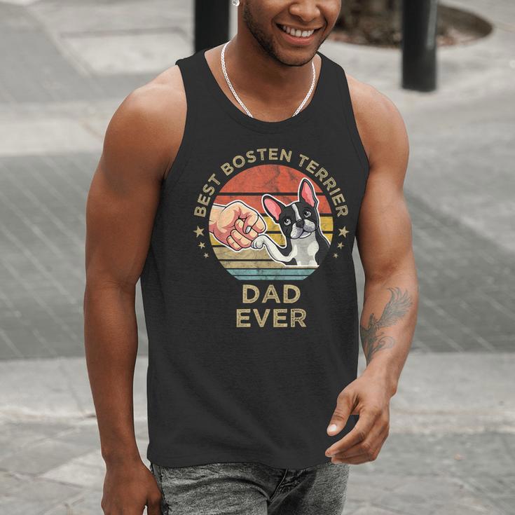 Vintage Best Boston Terrier Dad Ever Dog Father Father's Day Men Girls Kids Men Tank Top, Boston Terrier Dad Tank Tops, funny gift