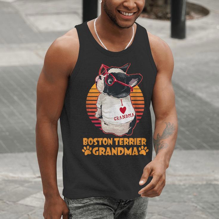 Vintage Boston Terrier Grandma Wear Sunglasses Dog Lover Men Women Girls Kids Men Tank Top, funny gift