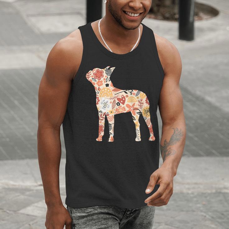 Vintage Floral Boston Terrier For Dog Lover Men Tank Top, funny gift