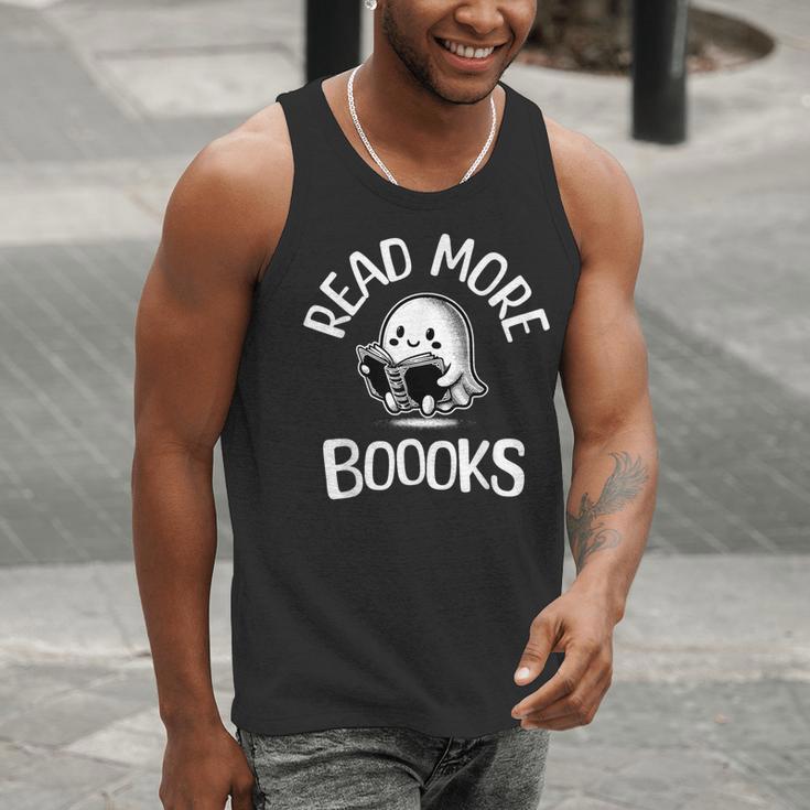 Vintage Halloween Teacher Women Reading Read More Books Men Tank Top, funny gift