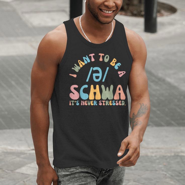 I Want To Be a SCHWA It's Never Stressed Reading Teacher Men Tank Top, funny gift I Want To Be a SCHWA It's Never Stressed Reading Teacher Men Tank Top, funny gift