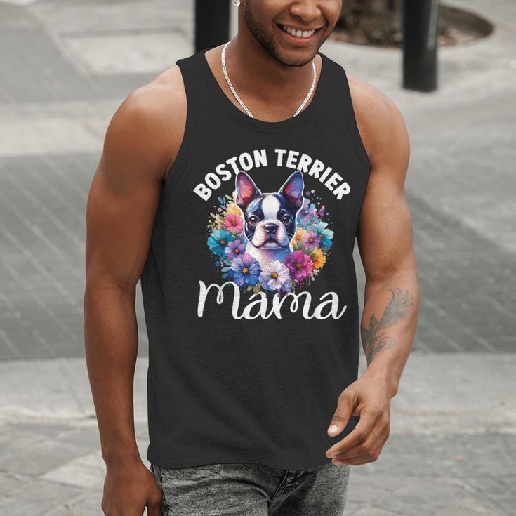 Watercolor Floral Boston Terrier Mama Dog Lover Mother's Day For Men Women Girls Kids Men Tank Top, funny gift