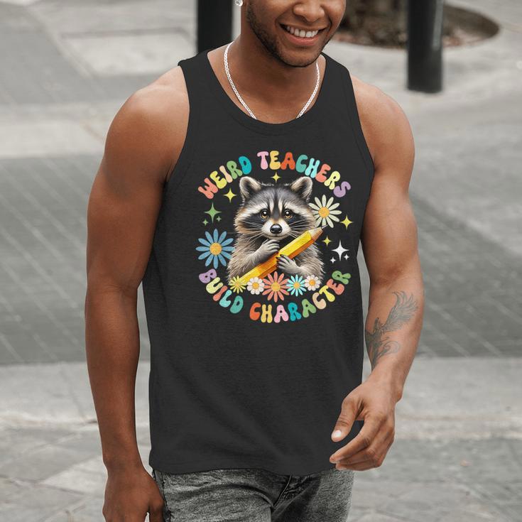 Weird Teachers Build Character Raccoon Colourful Floral Men Tank Top, funny gift Weird Teachers Build Character Raccoon Colourful Floral Men Tank Top, funny gift