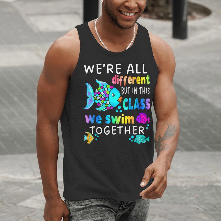 We'Re All Different But We Swim Together Elementary Teacher Men Tank Top, funny gift We'Re All Different But We Swim Together Elementary Teacher Men Tank Top, funny gift