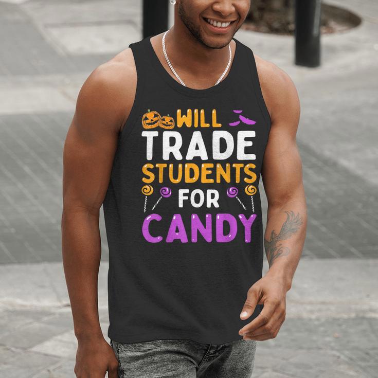 Will Trade Students For Candy Cute Halloween Costume Teacher For Men Women Kids Men Tank Top, funny gift