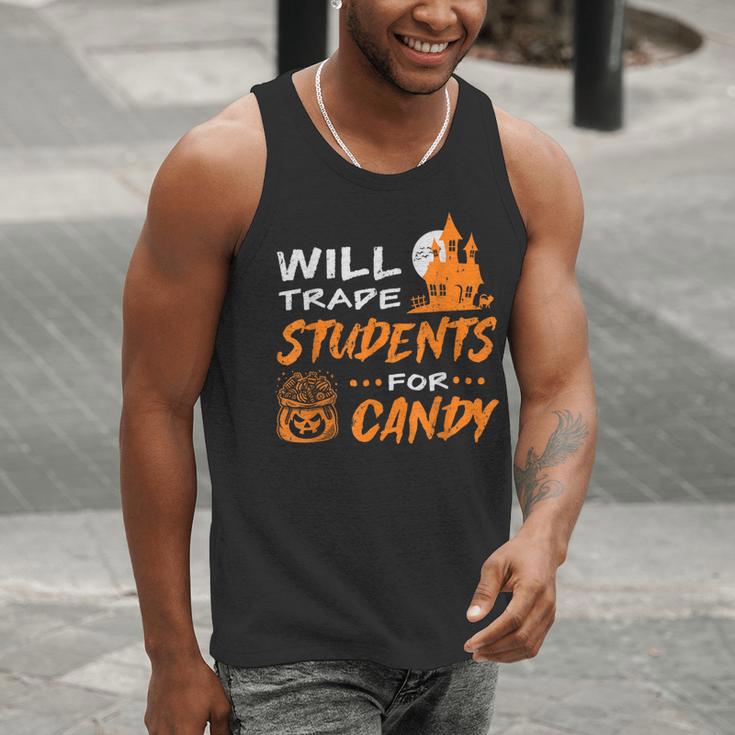 Will Trade Students For Candy Halloween Costume Teacher Men Tank Top, funny gift