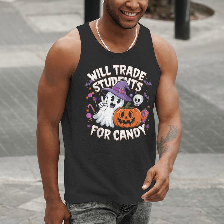 Will Trade Students For Candy Halloween Teacher Men Tank Top, funny gift Will Trade Students For Candy Halloween Teacher Men Tank Top, funny gift