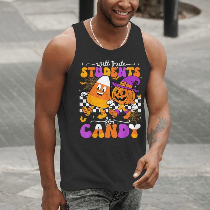 Will Trade Students For Candy Teacher Halloween Men Tank Top, funny gift