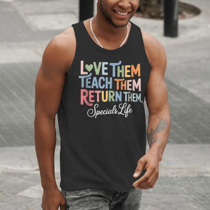 Women Teach Them Love Them Return Them Specials Teacher Life Men Tank Top, funny gift Women Teach Them Love Them Return Them Specials Teacher Life Men Tank Top, funny gift