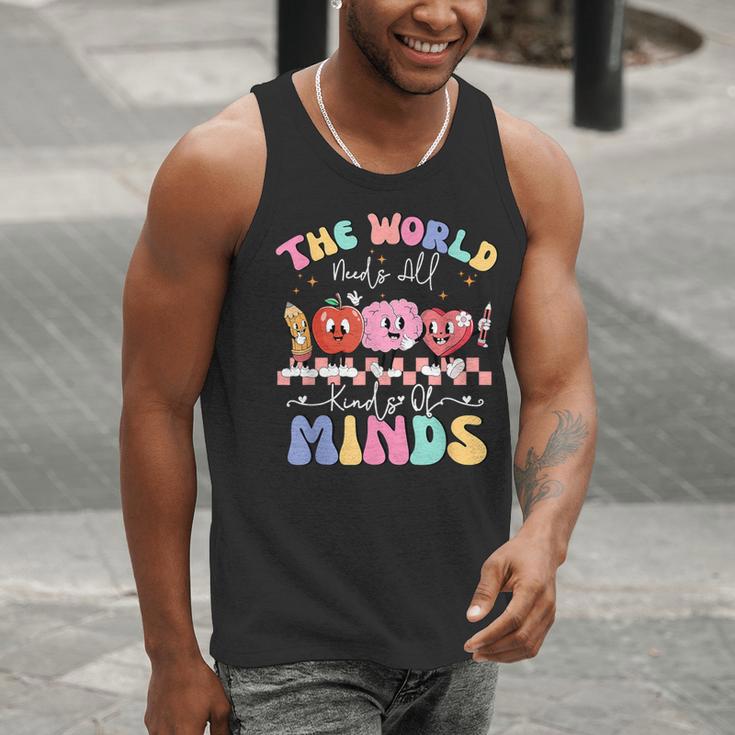 The World Needs All Kinds Of Minds Special Education Teacher Men Tank Top, funny gift The World Needs All Kinds Of Minds Special Education Teacher Men Tank Top, funny gift