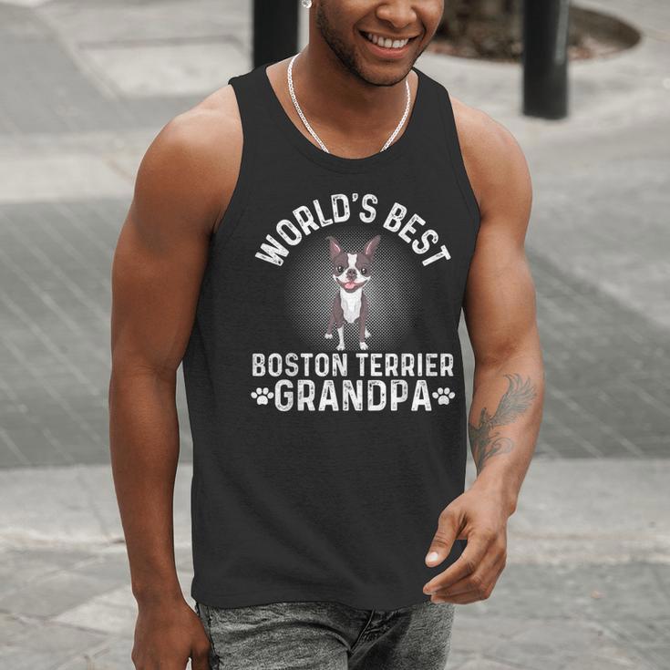 World's Best Boston Terrier Grandpa Dog Grandfather For Men Women Girls Kids Men Tank Top, funny gift
