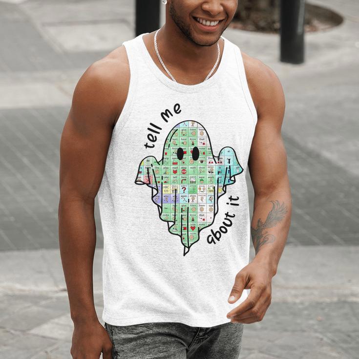 AAC Ghost Tell Me About It Speech Pathology AAC Sped Teacher Men Tank Top, funny gift AAC Ghost Tell Me About It Speech Pathology AAC Sped Teacher Men Tank Top, funny gift