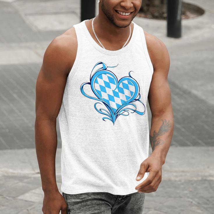 Bavarian Flag As Heart Blue Diamond Bavaria Men Tank Top, funny gift