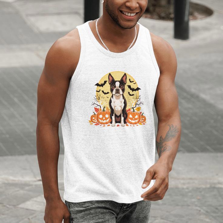 Boston Terrier Halloween Dog Lover Pumpkin Costume Men Tank Top, Boston Terrier Halloween Tank Tops, funny gift