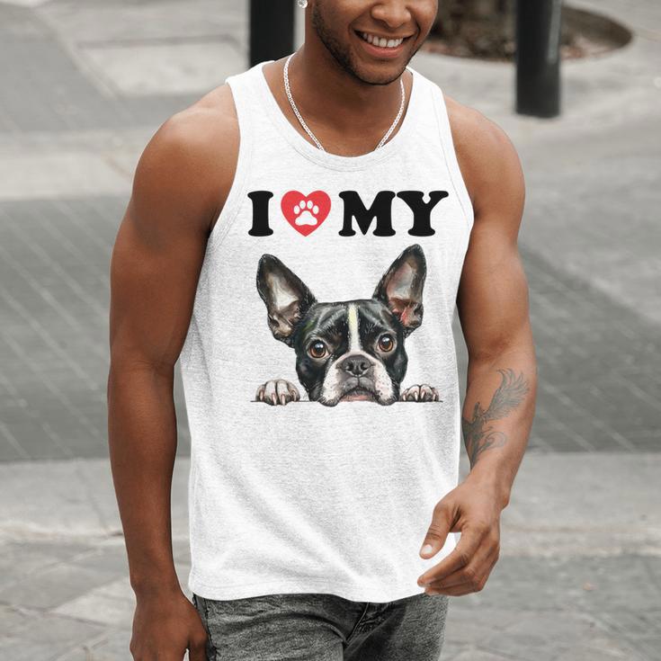 Boston Terrier I Heart My Dog Dog Lover Men Tank Top, funny gift