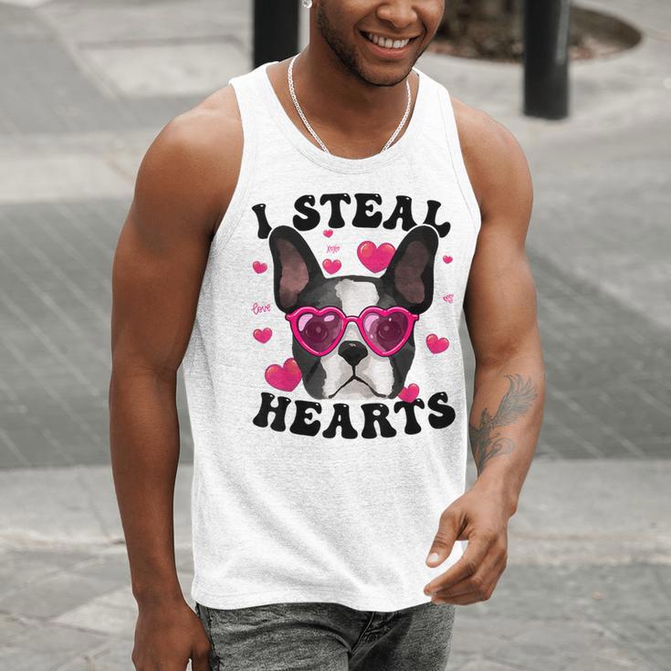 Boston Terrier Heart Glasses Girls Bostie Valentines Day Men Tank Top, funny gift