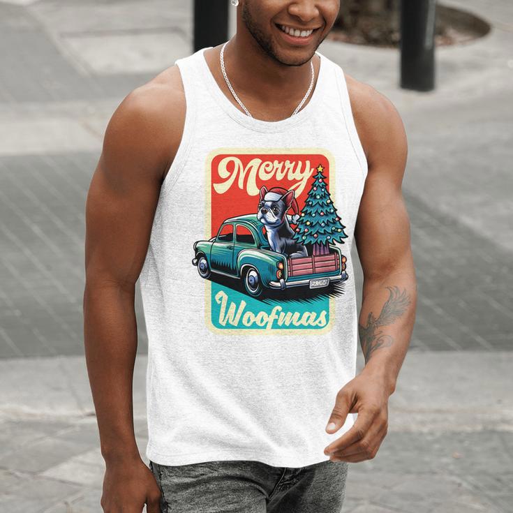 Boston Terrier Merry Christmas Tree Truck Santa Dog X-Mas Men Tank Top, Boston Terrier Christmas Tank Tops, funny gift