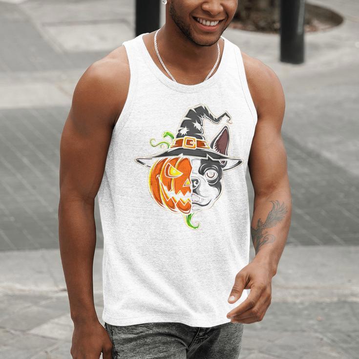 Boston Terrier Pumpkin Jack O Lantern Halloween Men Tank Top, Boston Terrier Halloween Tank Tops, funny gift