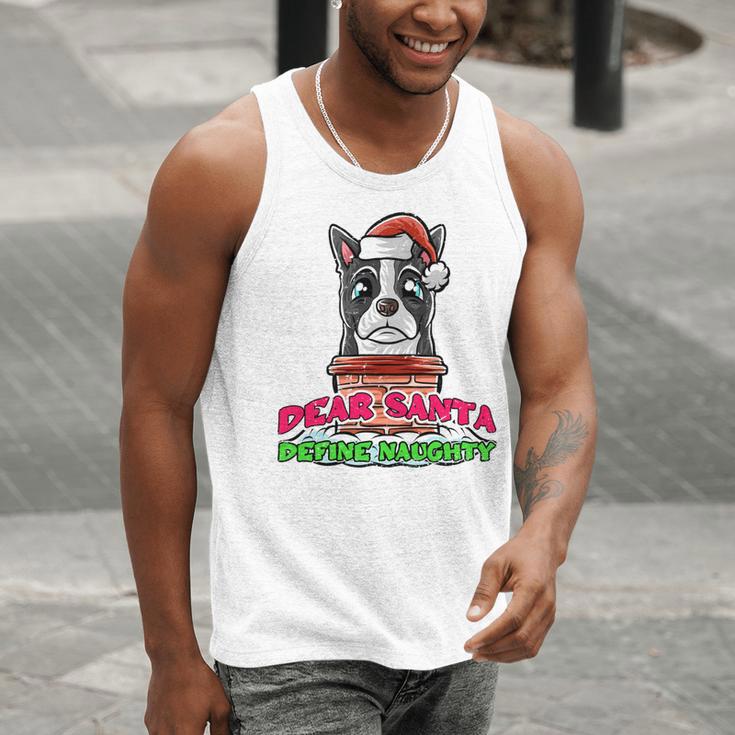 Boston Terrier Santa Claus Christmas Dog Men Tank Top, Boston Terrier Christmas Tank Tops, funny gift