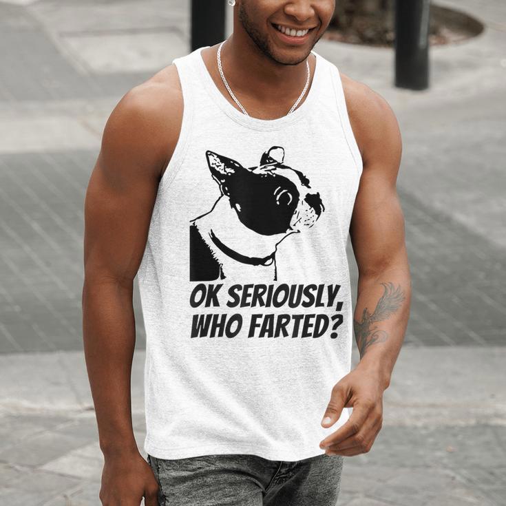Boston Terrier Shirt Ok Seriously Who Farted Men Tank Top, funny gift