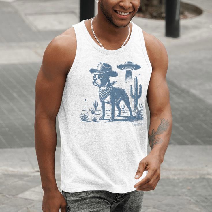 Boston Terrier UFO Cowboy Dog Dog Mom Dog Dad Alien Dog Men Tank Top, Boston Terrier Mom Tank Tops, Boston Terrier Dad Tank Tops, funny gift