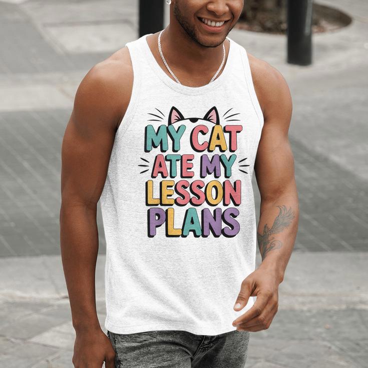 My Cat Ate My Lesson Plans Teacher Cat Humor Men Tank Top, funny gift My Cat Ate My Lesson Plans Teacher Cat Humor Men Tank Top, funny gift