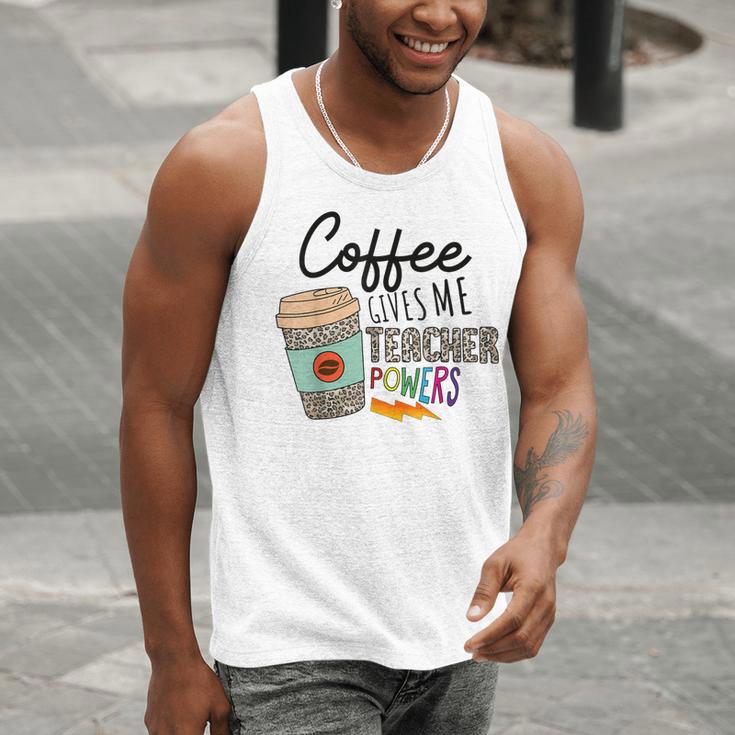 Coffee Gives Me Teacher Power Teacher Elementary Women Men Tank Top, funny gift