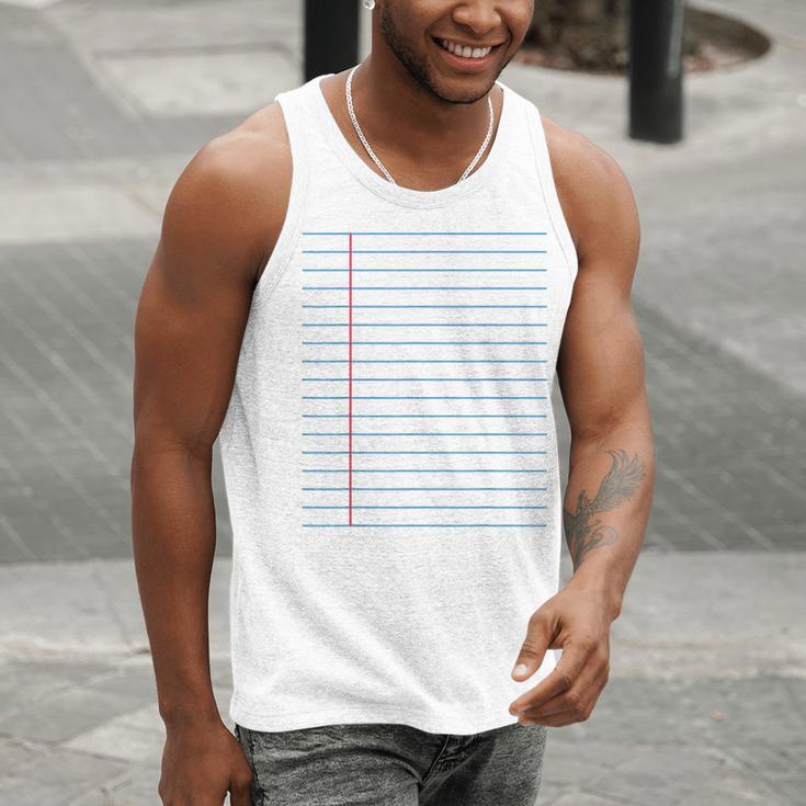 College Ruled Lined Paper Student Teacher Professor Costume Men Tank Top, funny gift College Ruled Lined Paper Student Teacher Professor Costume Men Tank Top, funny gift