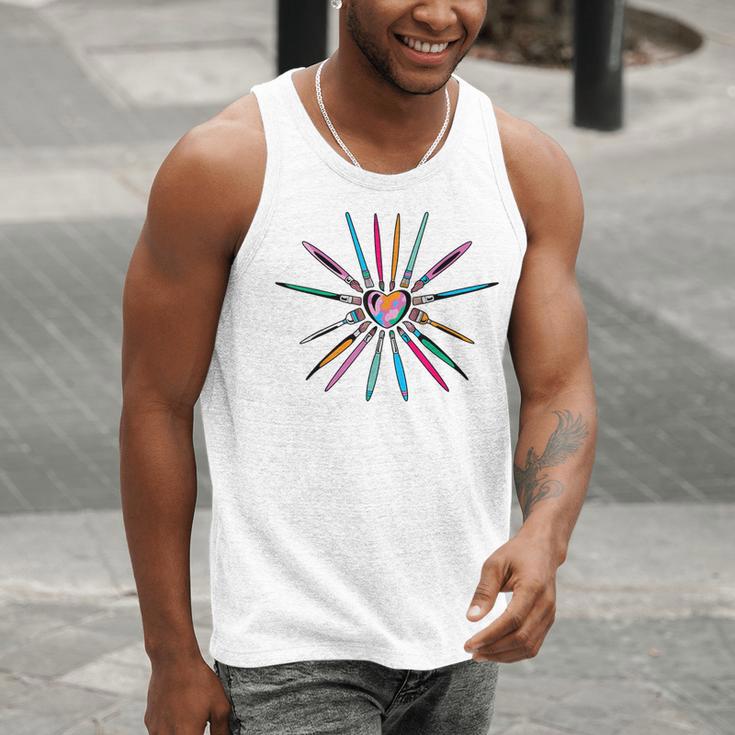 Cool Brush Heart Shape Art Teacher Paint For Artist Painter Men Tank Top, funny gift Cool Brush Heart Shape Art Teacher Paint For Artist Painter Men Tank Top, funny gift