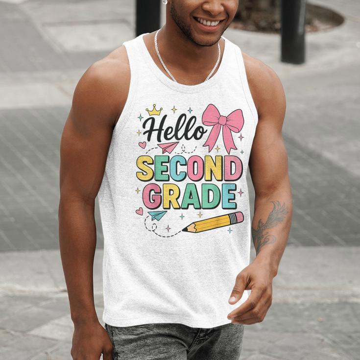 Cute Hello Second Grade Back To School Coquette Teacher Girl Men Tank Top, funny gift Cute Hello Second Grade Back To School Coquette Teacher Girl Men Tank Top, funny gift