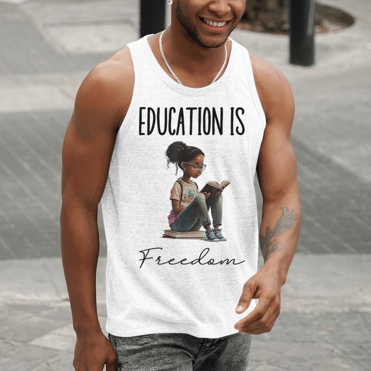 Education Is Freedom Teacher Books Black History Month Men Tank Top, History Teacher Tank Tops, funny gift