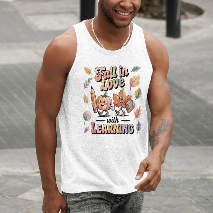 Fall In Love With Learning Teacher Autumn School Men Tank Top, funny gift