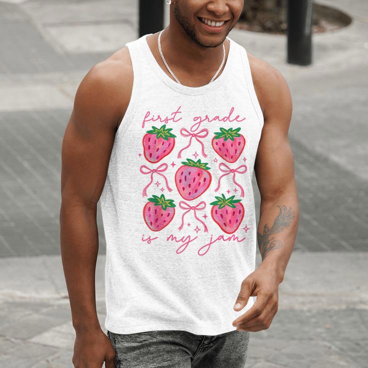 First Grade Is My Jam Strawberry First Grade Teacher Women Men Tank Top, First Grade Teacher Tank Tops, funny gift First Grade Is My Jam Strawberry First Grade Teacher Women Men Tank Top, First Grade Teacher Tank Tops, funny gift