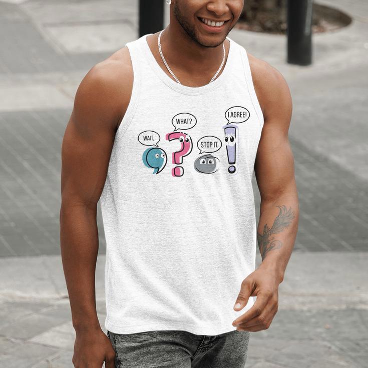 Grammar Teacher Punctuation English First Day Back To School Men Tank Top, English Teacher Tank Tops, funny gift