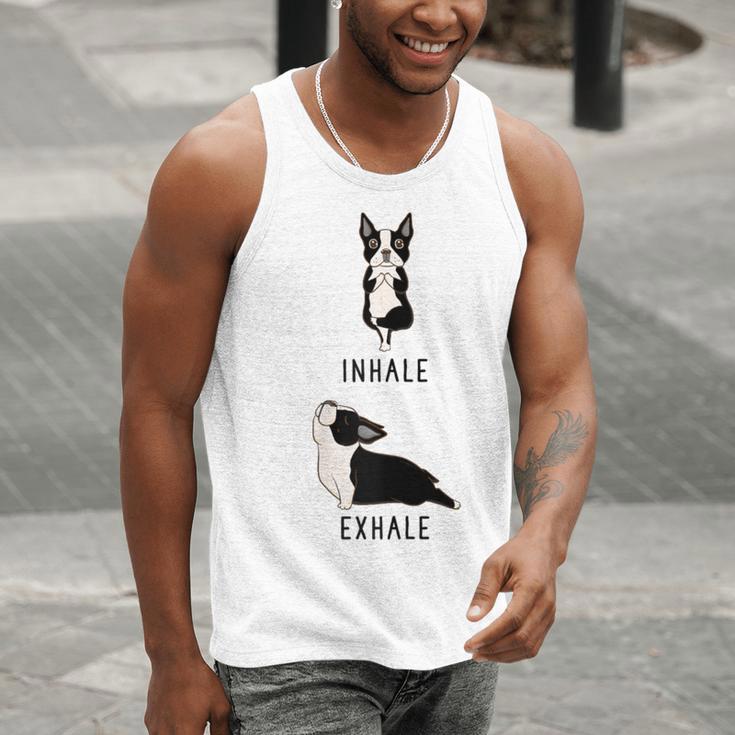 Inhale Exhale Yoga Boston Terrier Tshirt Men Tank Top, funny gift