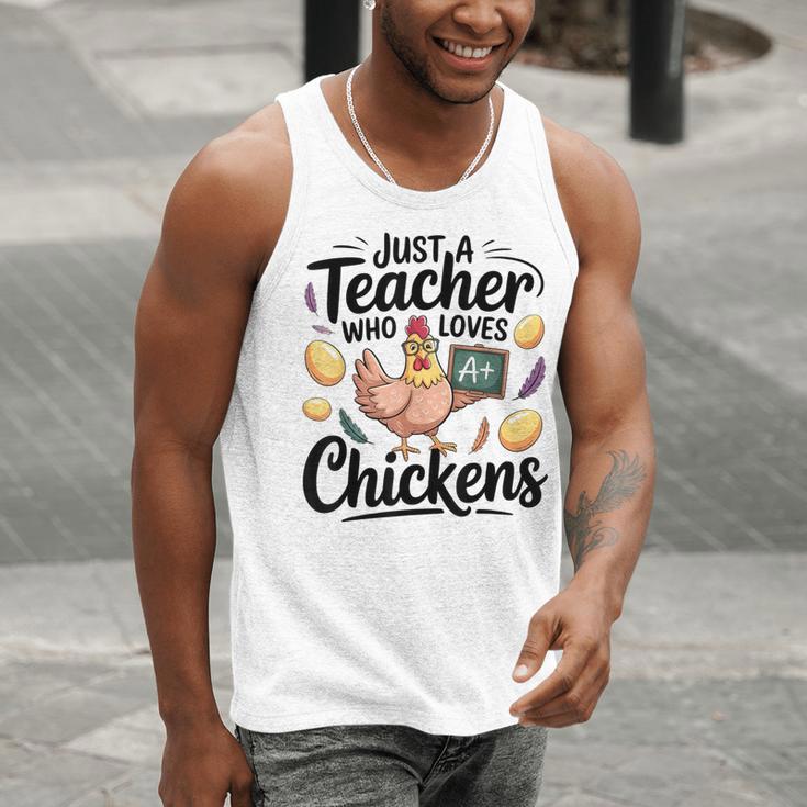 Just a Teacher Who Loves Chickens Chicken Farm Animal Lover Men Tank Top, funny gift Just a Teacher Who Loves Chickens Chicken Farm Animal Lover Men Tank Top, funny gift