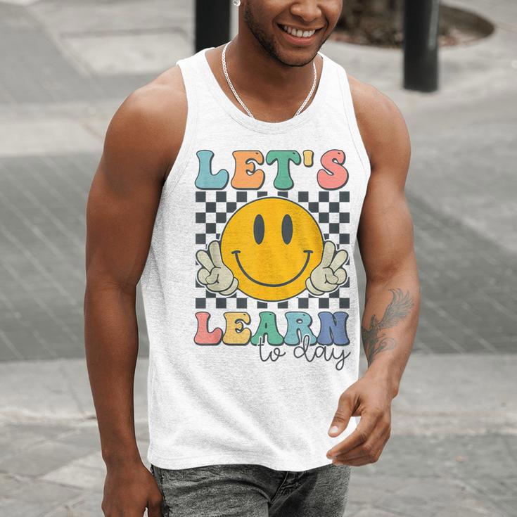 Let's Learn Today Smile Face Back To School For Teacher Kids Men Tank Top, funny gift