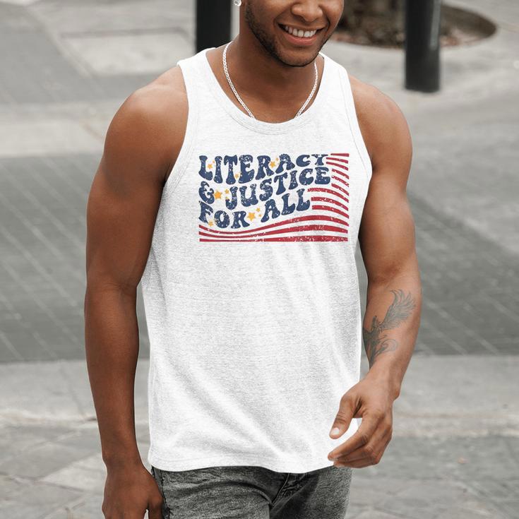 Literacy Justice For All Teacher Men Tank Top, funny gift