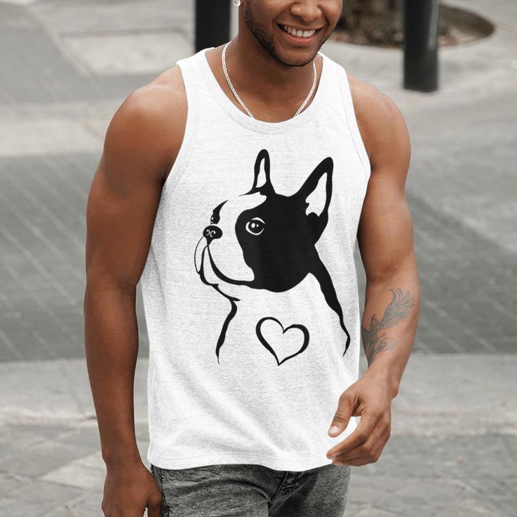 I Love My Boston Terrier Dog With Heart Men Tank Top, funny gift
