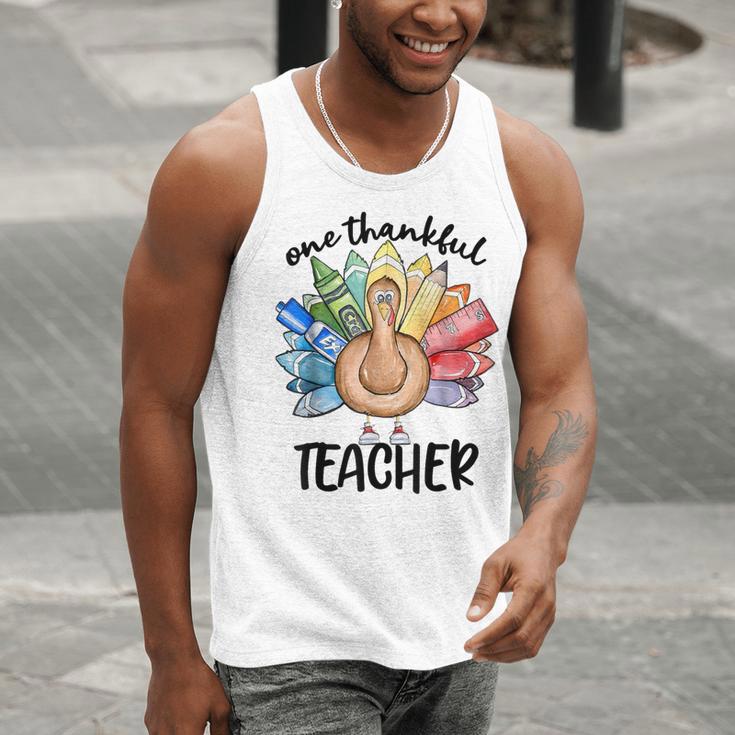 One Thankful Teacher Turkey Pencil Thanksgiving Teachers Men Tank Top, funny gift One Thankful Teacher Turkey Pencil Thanksgiving Teachers Men Tank Top, funny gift